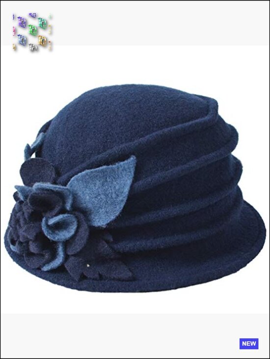 Vintage Wool Cloche Hat Winter 1920s Floral Accent Crushable Packable main image 6